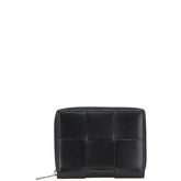 ボッテガヴェネタ マキシイントレチャート 二つ折り財布 ブラック レザー レディース BOTTEGAVENETA 【中古】
